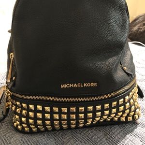 MICHAEL Kors Rhea Studded Leather Backpack Black